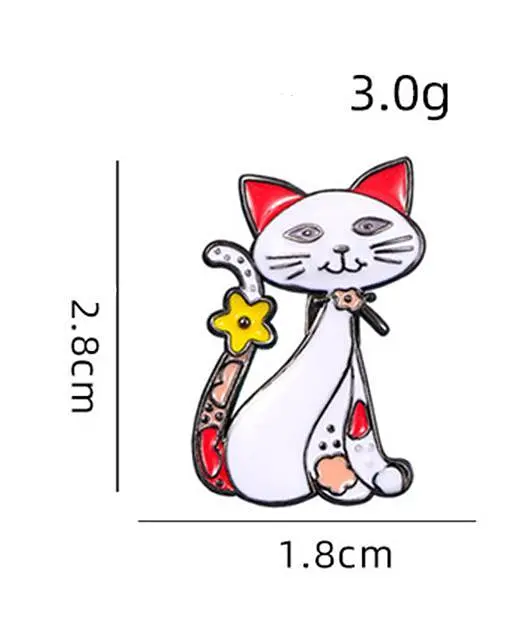 Брошь Котик брошь-булавка белая - фото 2