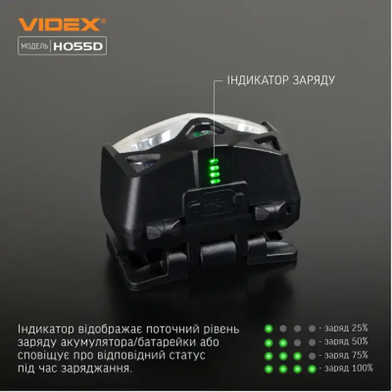 Налобний ліхтар Videx VLF-H055D 500Lm 5000K (VLF-H055D) - фото 7