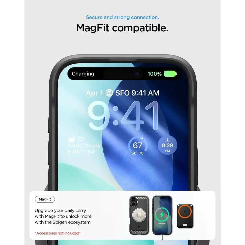 Чохол Spigen для iPhone 17, Rugged Armor MagFit, Matte Black teh0019358 - фото 8