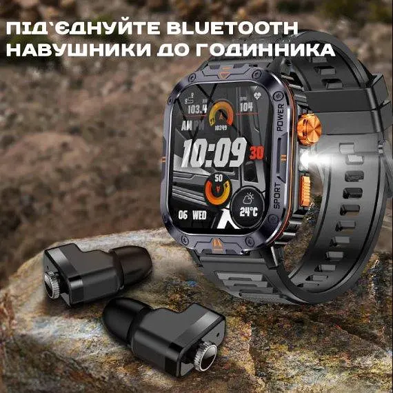 Умные смарт часы Smart Kredo с фонариком (Черные) - фото 9
