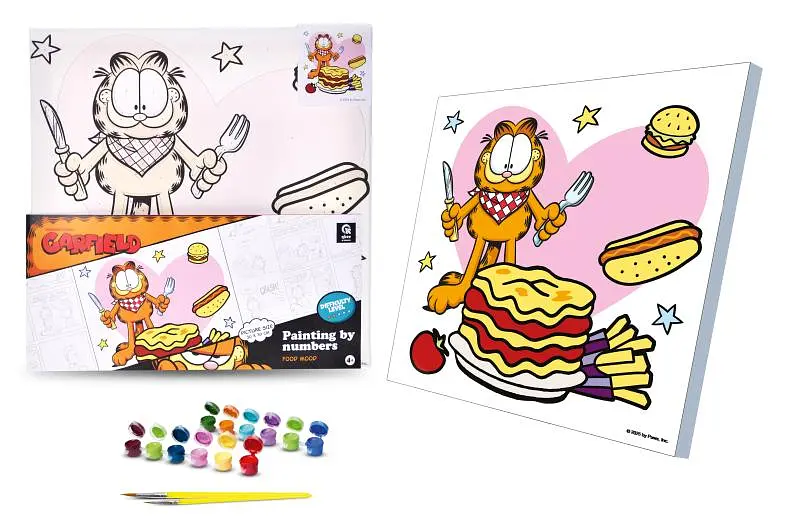 Набір для малювання за номерами на полотні Food Mood Гарфілд 30х30 см (QB913-006)