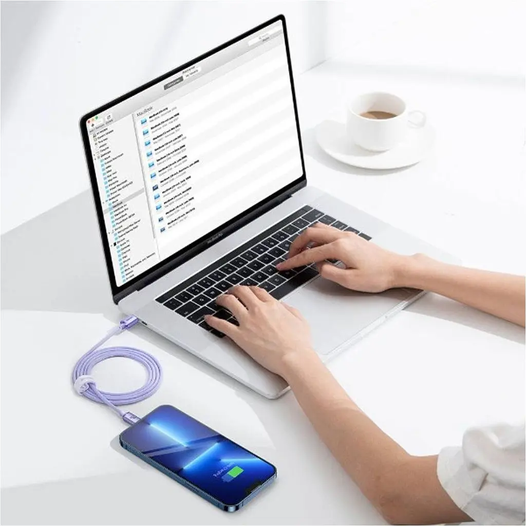 Кабель Baseus Crystal Shine Series USB-C to Lightning 20W 1.2m Purple (CAJY000205) [169543] - фото 4