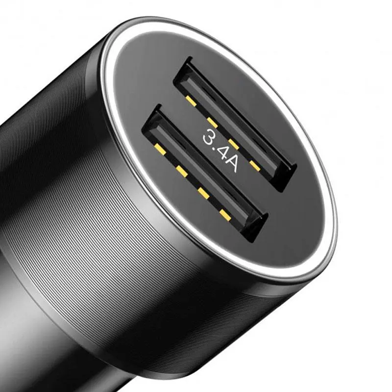 Автомобільний зарядний пристрій Baseus Small Screw 2USB 3.4A CAXLD-C01 Black - фото 7