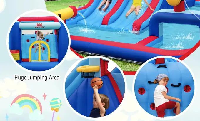 Надувний парк Costway Fun Kids із водними гірками (без вентилятора) - фото 6