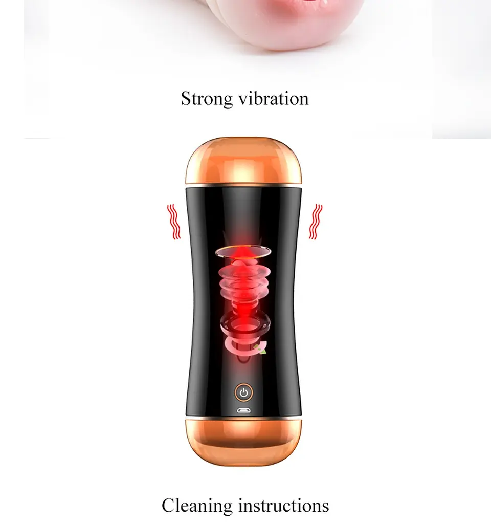 Мастурбатор з вібрацією Cup USB 10 function + Interactive Function / Double Ends Boss Series 63-00030 102610 - фото 3