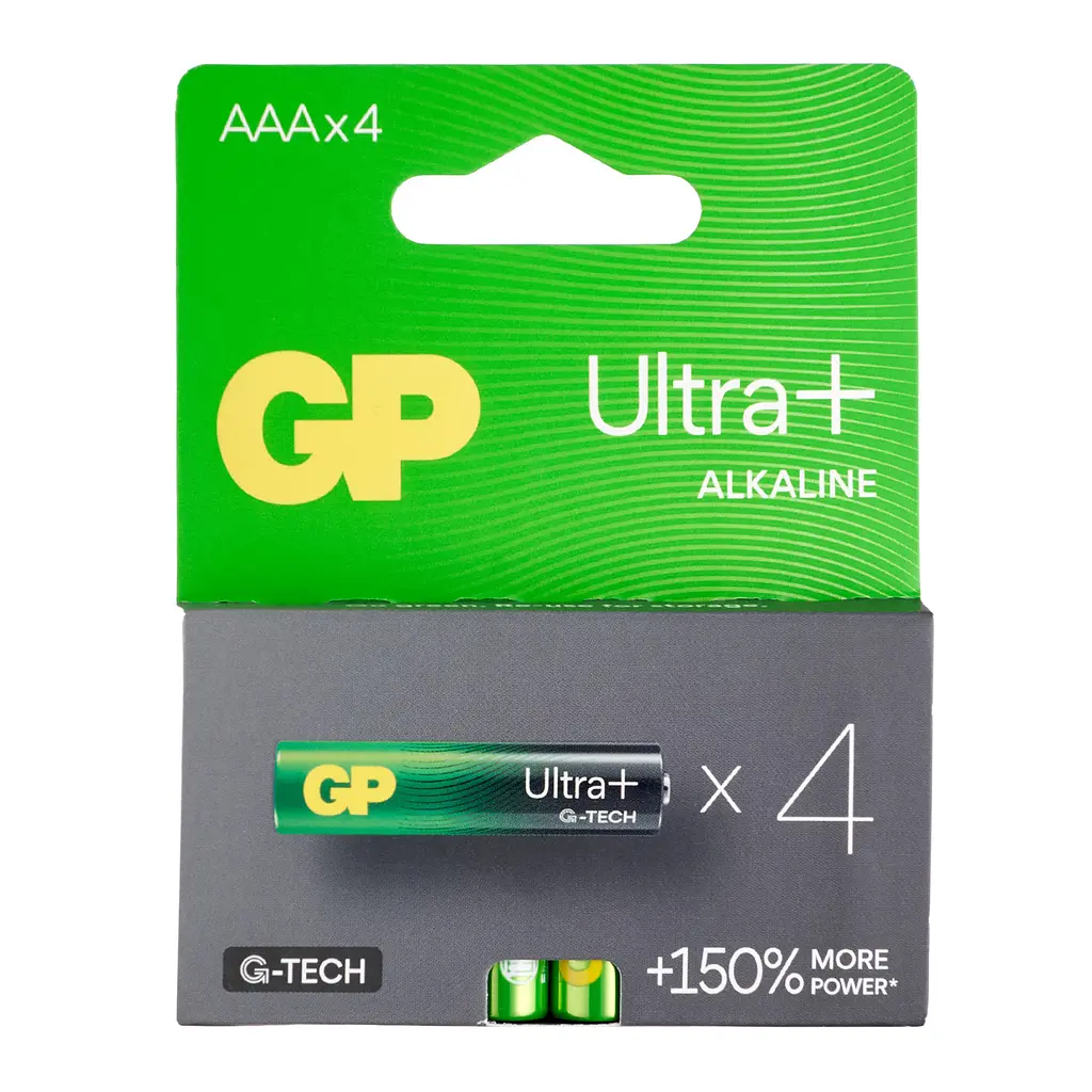 Батарейки GP ULTRA PLUS ALKALINE 1.5V 24AUP21-SB4 Лужні LR03 AAA 4 шт. - фото 2