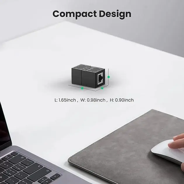 Соединитель витой пары RJ45 UGREEN NW114 Cat7 Cat6 Cat5e разъем-удлинитель Ethernet Black (20390) - фото 5