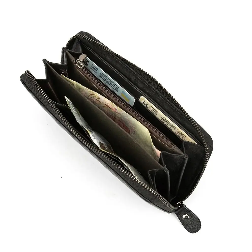 Клатч шкіряний чорний Tiding Bag M39-4007A - фото 4