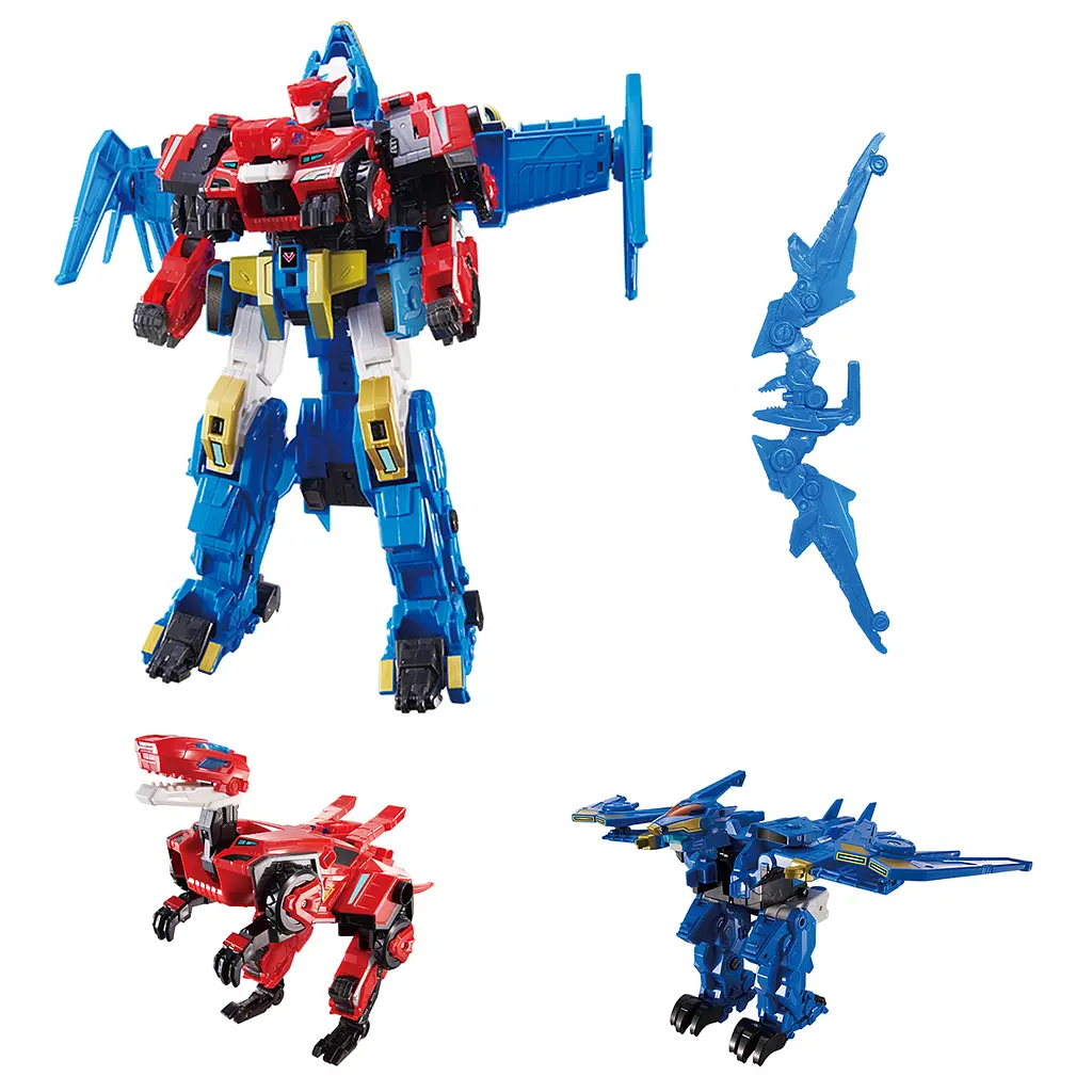 Ігровий набір з роботом-трансформером Dinoster Раптор Болт Вінг 2 машини та динозаври (EU580806N) - фото 2