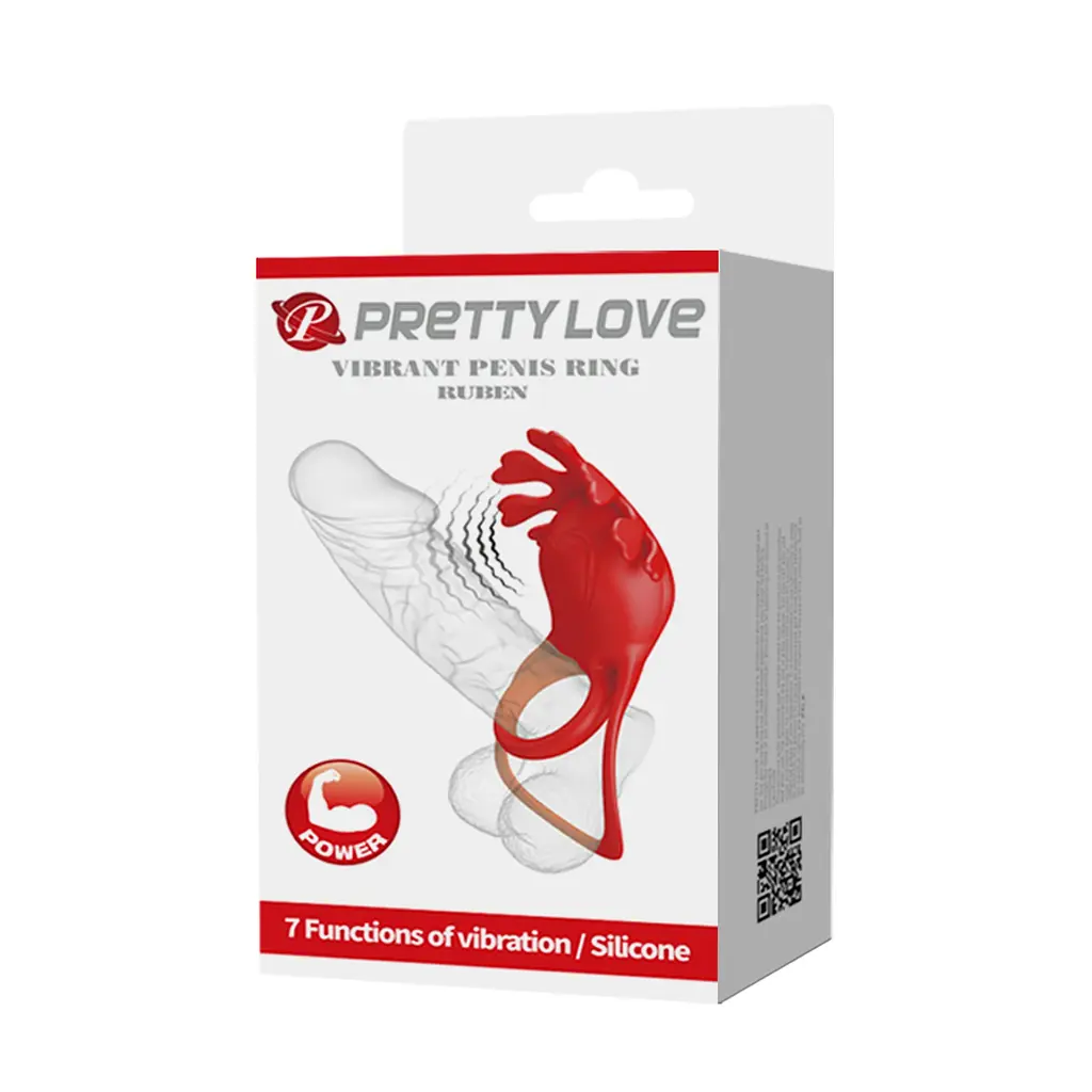 Віброкільце PRETTY LOVE - VIBRATION PENIS RING, Ruben, 7 vibration functions red PRETTY LOVE BI-210311 99055 - фото 2