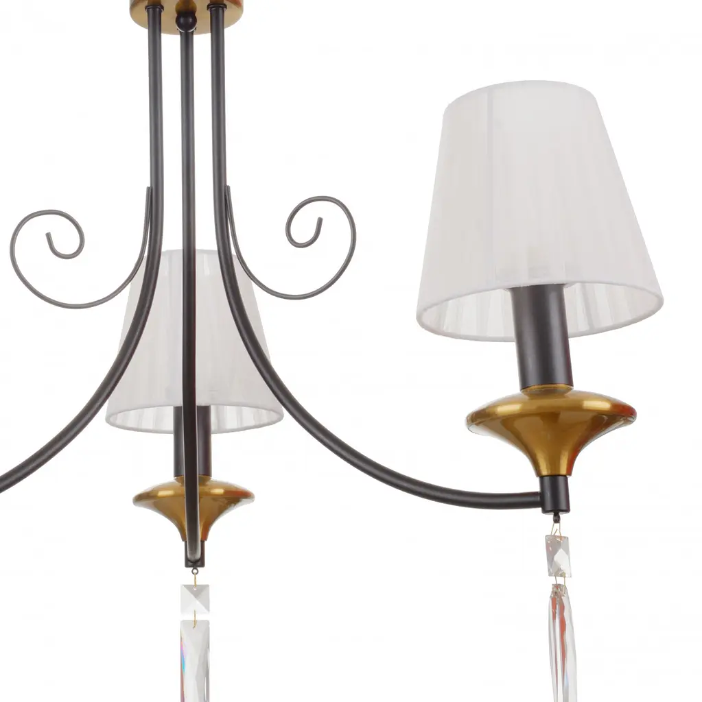 Люстра подвесная Brille с абажуром в спальне Е14 40W G (BKL-722S/3) - фото 3