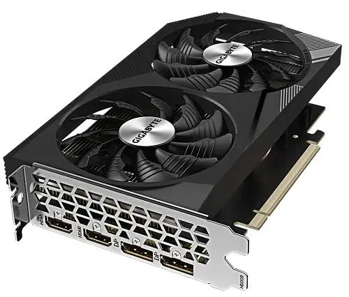 Відеокарта GeForce RTX 3050, Gigabyte, WINDFORCE V2, 8Gb GDDR6, 128-bit, 2xHDMI/2xDP, 1777/14000 MHz, 8-pin (GV-N3050WF2V2-8GD) - фото 2