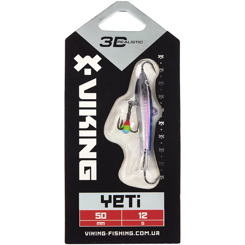 Балансир Viking Fishing Yeti Ice Jig 50mm 12.0g #1 Blue Glam - фото 2