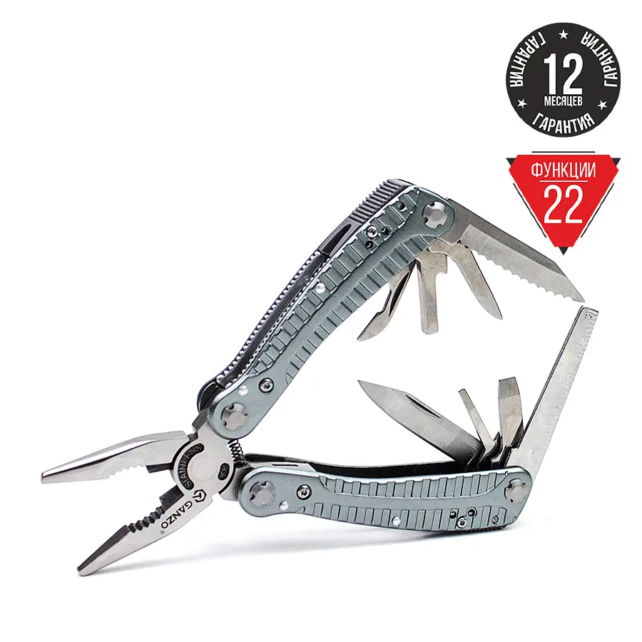 Мультитул Ganzo Multi Tool (G105) G3130, Сріблястий - фото 2