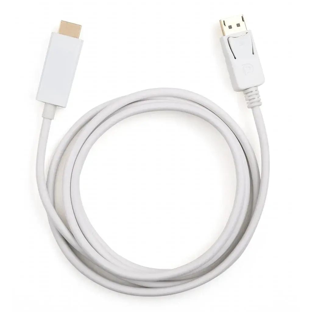 Кабель мультимедійний DisplayPort M to HDMI M 1.8m Vinga (VCPDPHDMI1.8WH) - фото 2