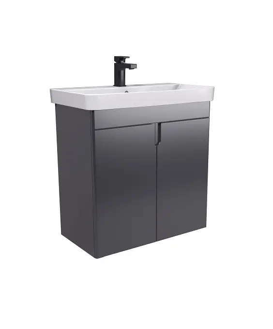 Тумба Мойдодир Simple Graphite 70-U з умивальником River 70 графітова універсальна Графіт - фото 6