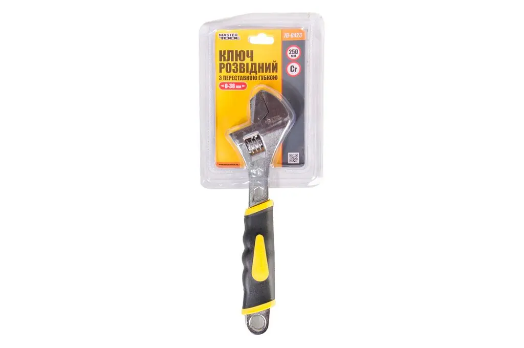Ключ разводной Mastertool 250 мм (0-38 мм) переставная губка - фото 2