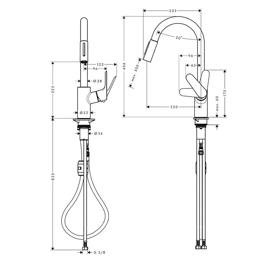 Смеситель кухонный Hansgrohe Focus M41 31815670 - фото 2