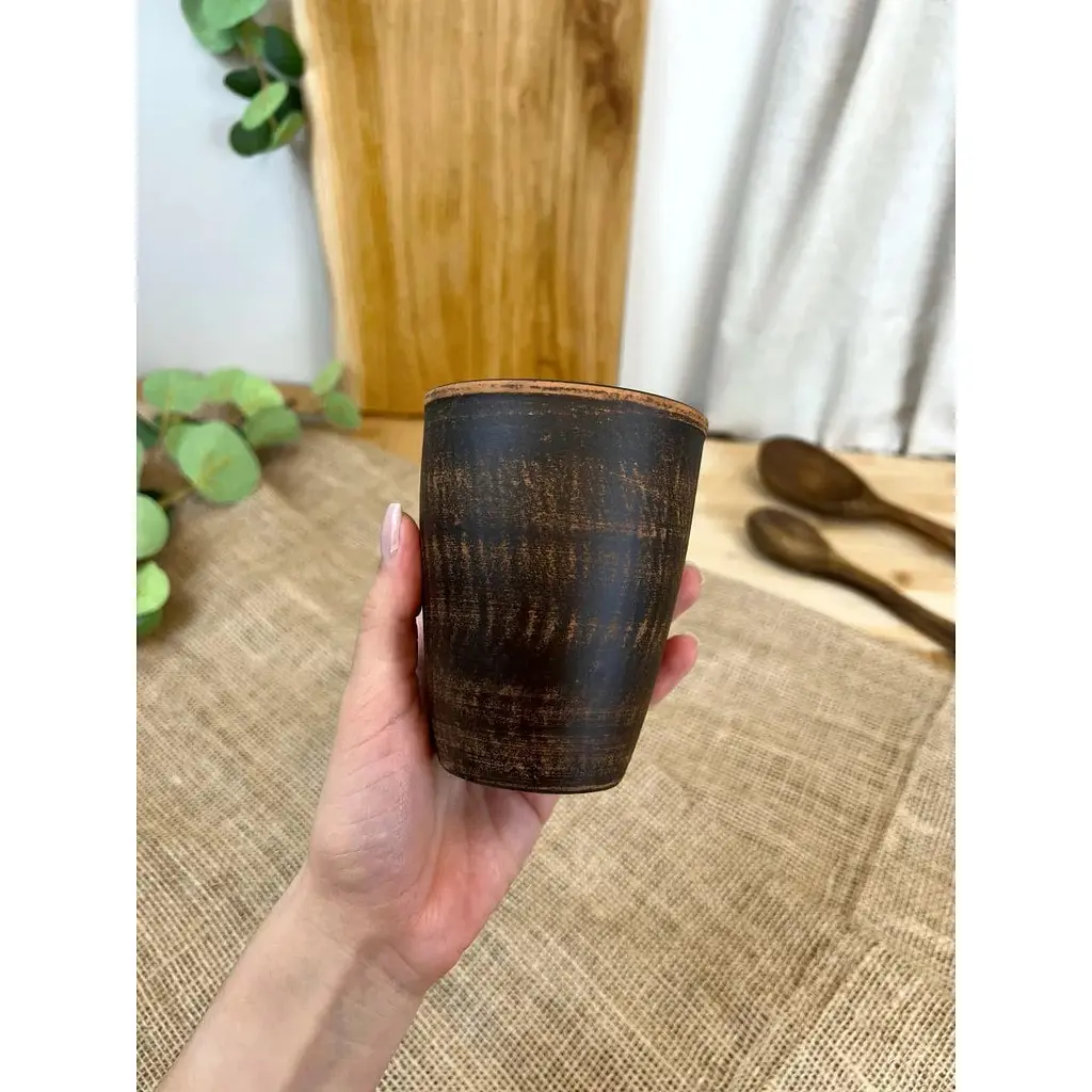 Склянка 0.4 літра керамічна (глиняна) Гладка - фото 3