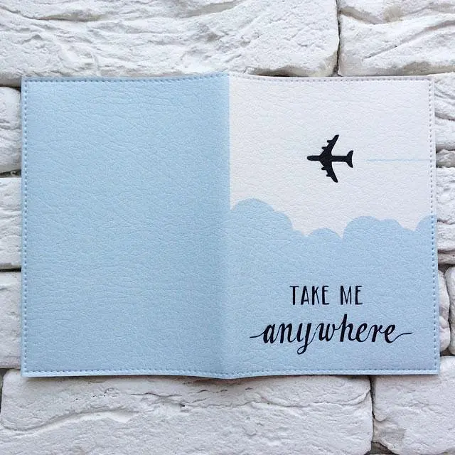 Обкладинка для паспорта Take me anywhere 2 (блакитний) - фото 3