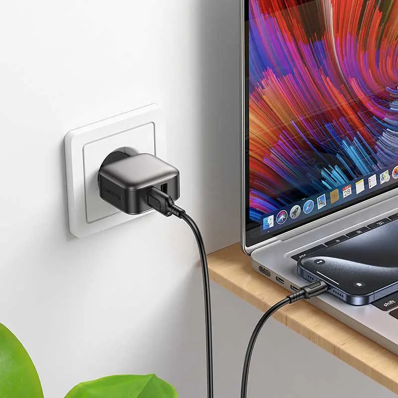 МЗП Borofone BAS51A Absolute 12W (2USB-A) + кабель USB to Type-C Black - фото 5