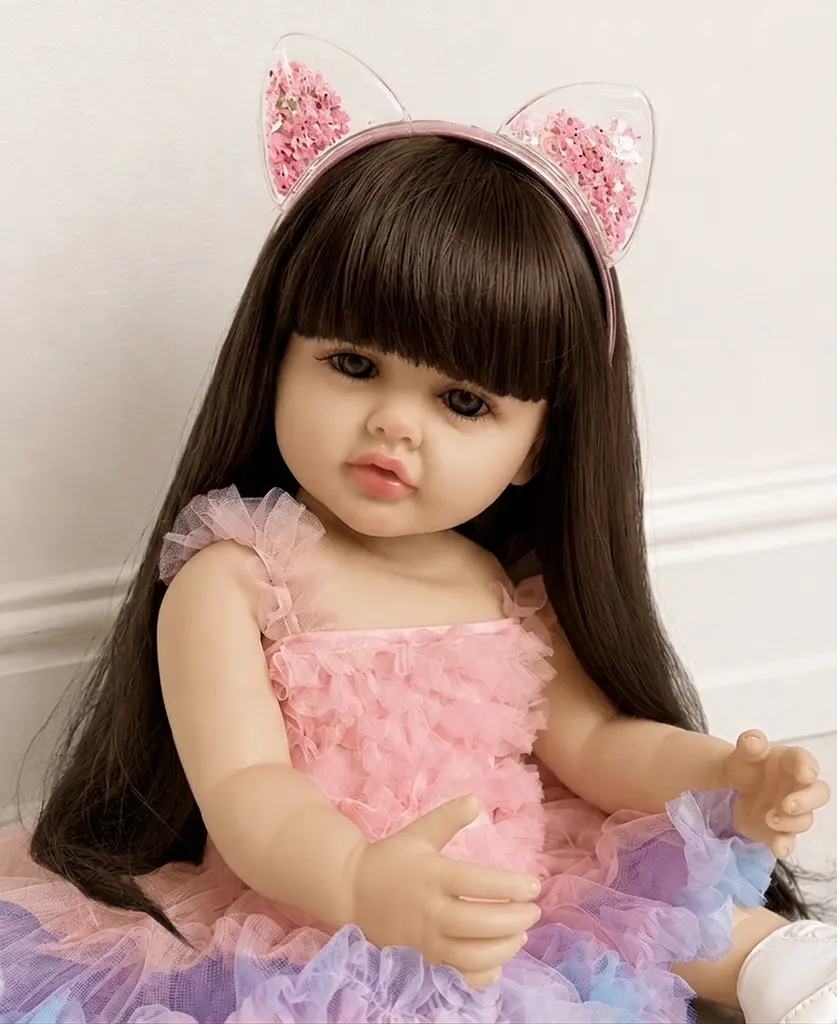 Реалістична Кукла Реборн 55 см повністю вінілова Doll Reborn Baby К0100212 - фото 6