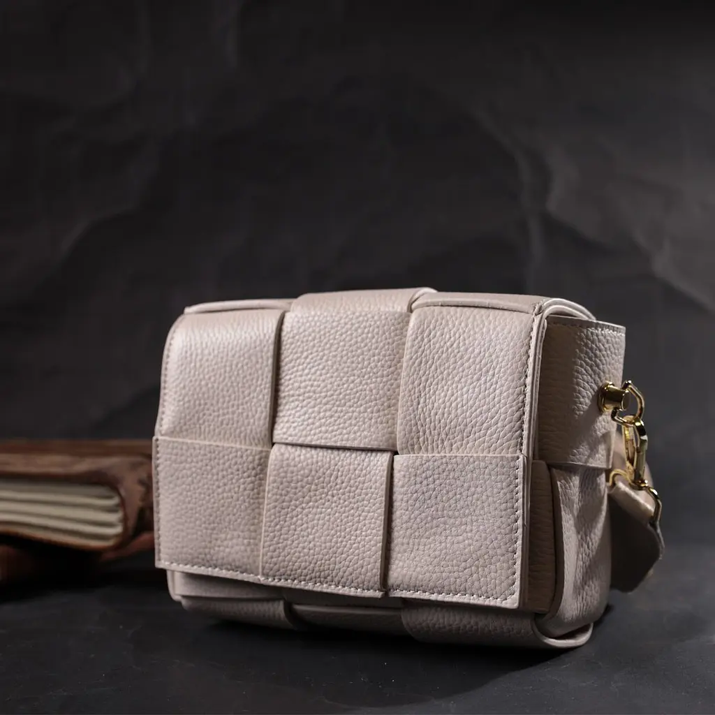 Вечірня жіноча сумка з палітурками з натуральної шкіри Vintage 22311 біла - фото 7