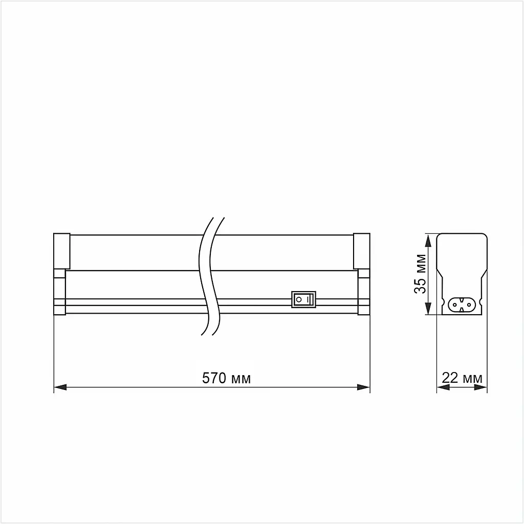 LED світильник лінійний Titanum T5, 10W 0.6м 5000K (26378-000) - фото 4