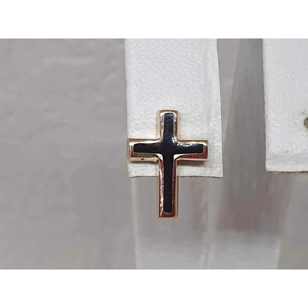 Золотая моносерьга Империя золота Крестик с эмалью. СП952И - фото 3