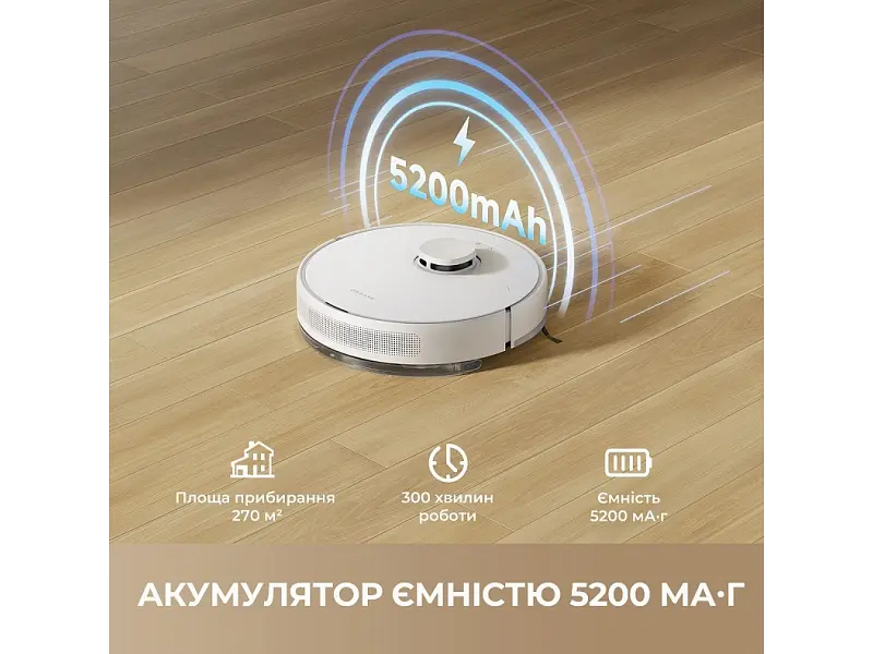 Робот-пилосос з вологим прибиранням Dreame Bot F10 White (RLF11SA) - фото 9