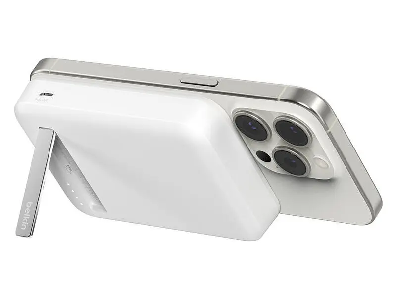 Зовнішній акумулятор (павербанк) Belkin 8000mAh 15W MagSafe Qi2 White (BPD007BTWH) - фото 3