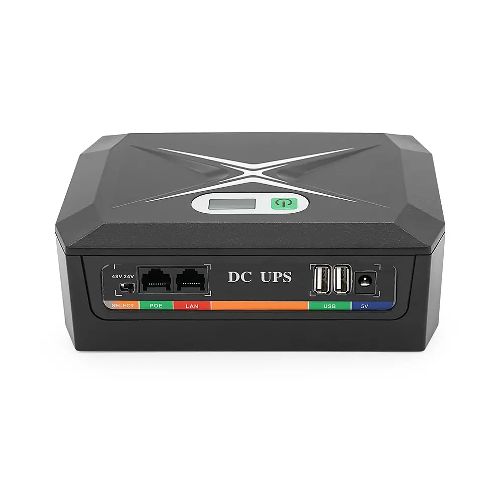 ДБЖ UPS-60W DCP-60W-17 для роутерів/комутаторів/PON/POE-430(15-24V), 5/9/12V, 17600мAh(8*2200MAh), USB 3.0, Black, BOX