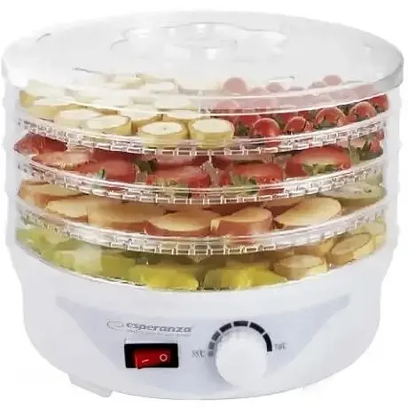 Дегідратор-сушарка для овочів і м'яса Esperanza EKD003 250 Вт до 70°С напівавтоматична 4 лотки - фото 3