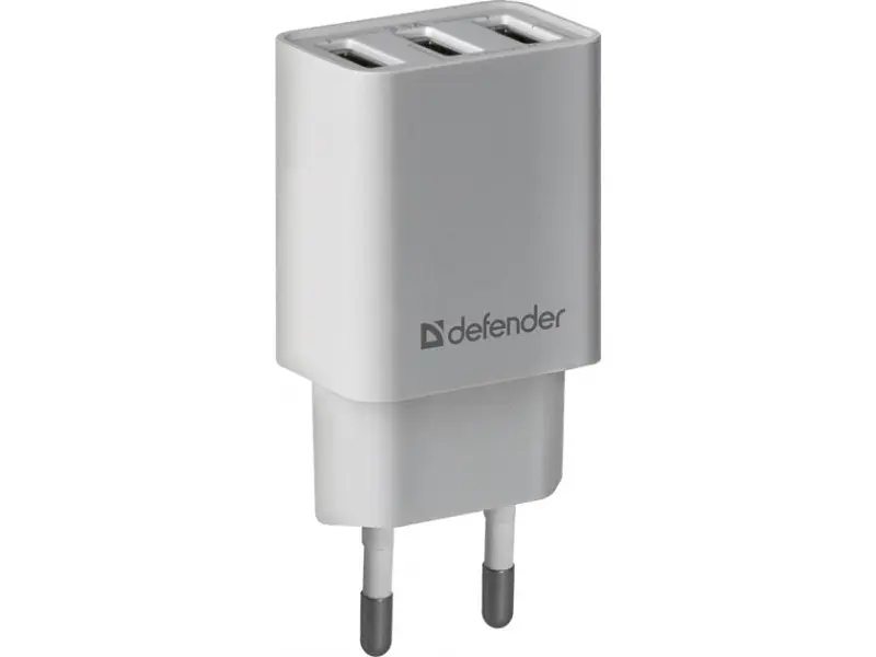 Мережевий зарядний пристрій Defender UPA-31, 3xUSB, 5 V / 3.1 A white (83587)