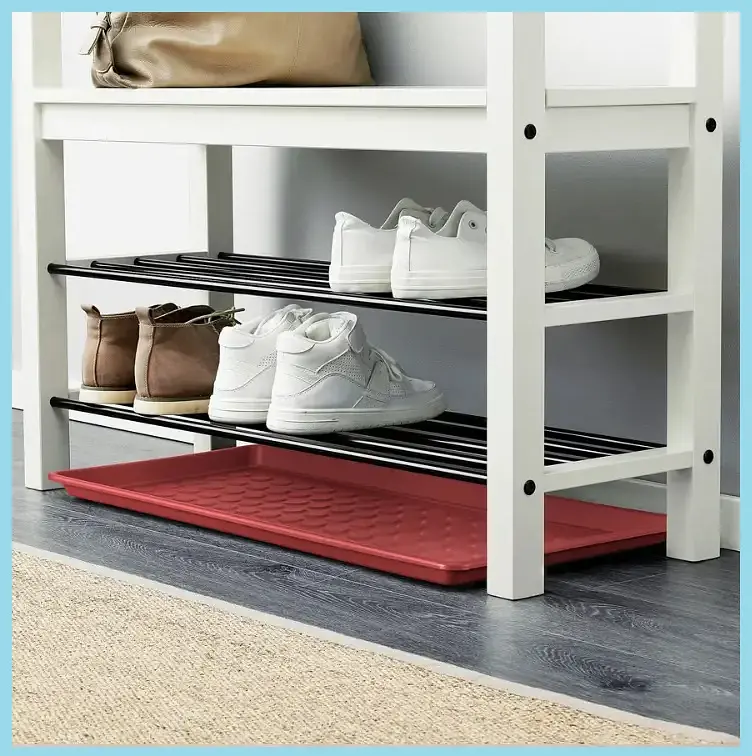 Коврик для взуття IKEA 71×35 см практичний захист підлоги від бруду та вологи червоний - фото 4