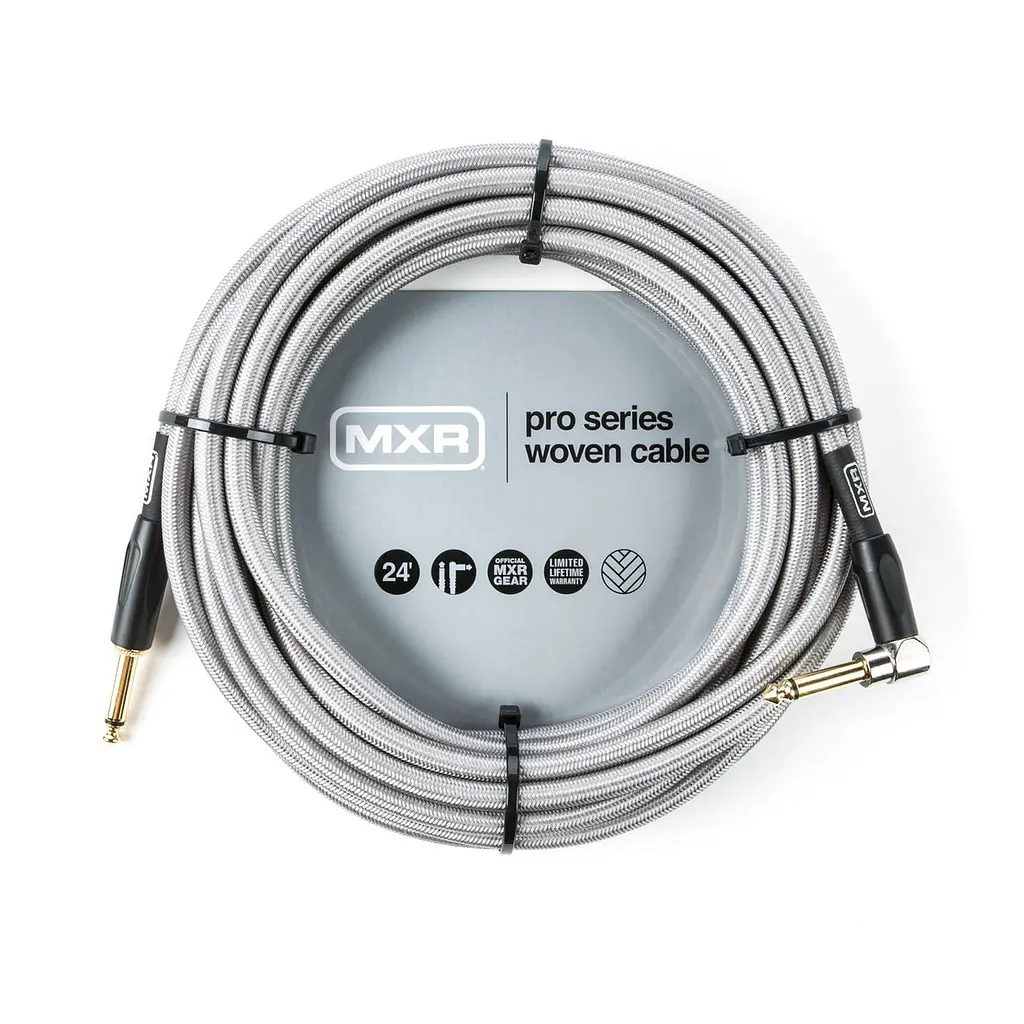 Инструментальный кабель Jack 6,3- Jack 6,3 7.2м Dunlop DCIW24R MXR Pro Series Woven Silver