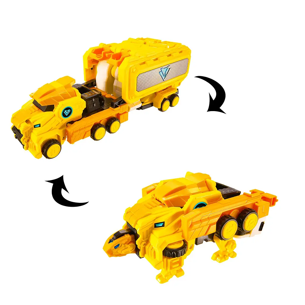 Ігровий набір з роботом-трансформером Dinoster Стего Трон 2 машини та динозаври (EU580804) - фото 6