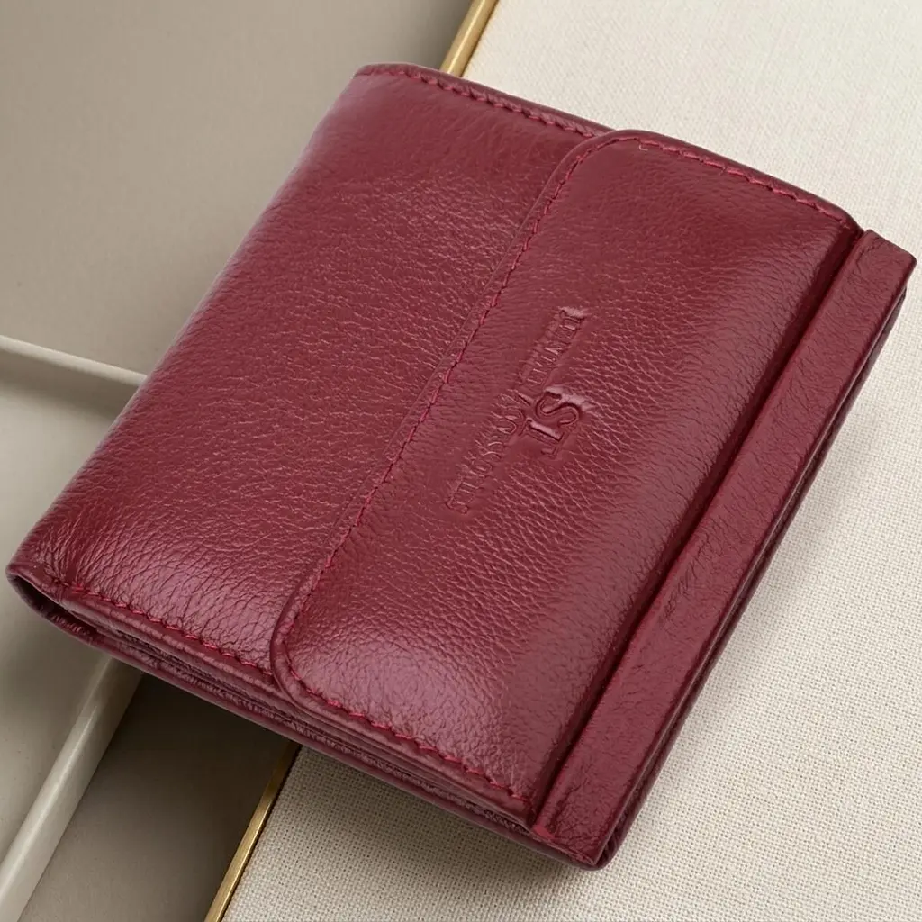 Невеликий жіночий гаманець з монетницею з натуральної шкіри ST Leather 22544 бордовий - фото 11