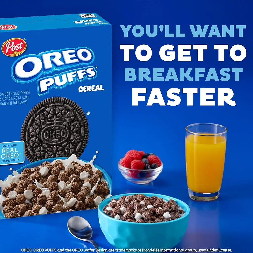 Сухий сніданок Post Oreo Puff Chocolate Breakfast Cereal 283г - фото 6