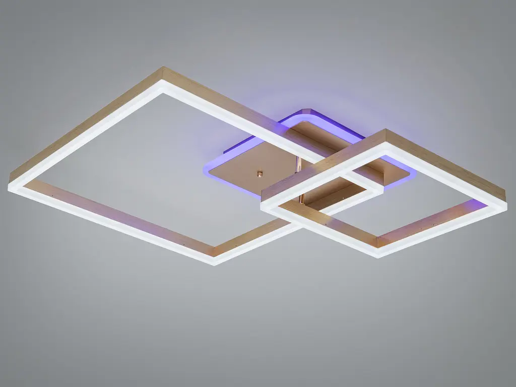 Стельова LED люстра золото 84 Вт пульт 15 м² - фото 2