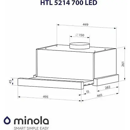 Витяжка Minola HTL 5214 BLF 700 LED - фото 8