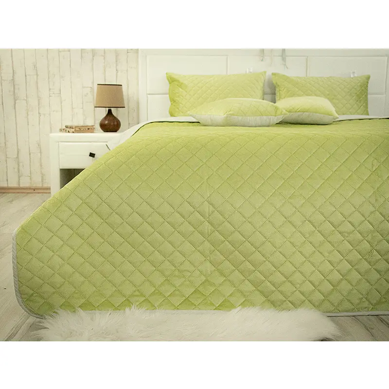 Покривало 220х240 VeLour Olive Green ромб (330.55_Olive Green ромб) - фото 4