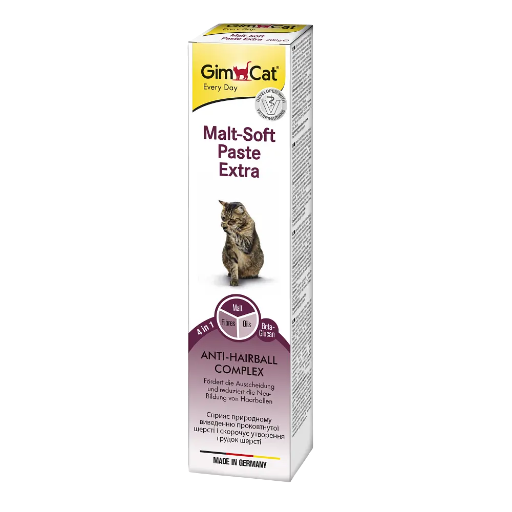 Паста для виведення шерсті зі шлунка для котів GimCat Every Day Malt-Soft Paste Extra, 200 г - фото 8