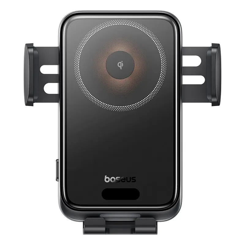 Автотримач для телефона з БЗП Baseus Wisdom Pro Auto Coil Alignment Car Mount Wireless Charger Air Outlet Version Cosmic чорний - фото 3