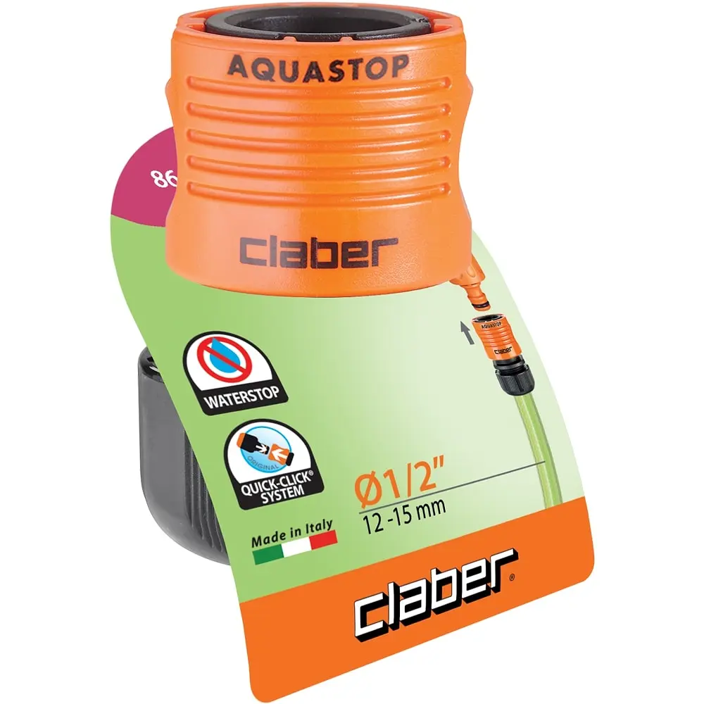 Конектор для поливального шланга 1/2" з системою "Aquastop" Claber 8602 - фото 2