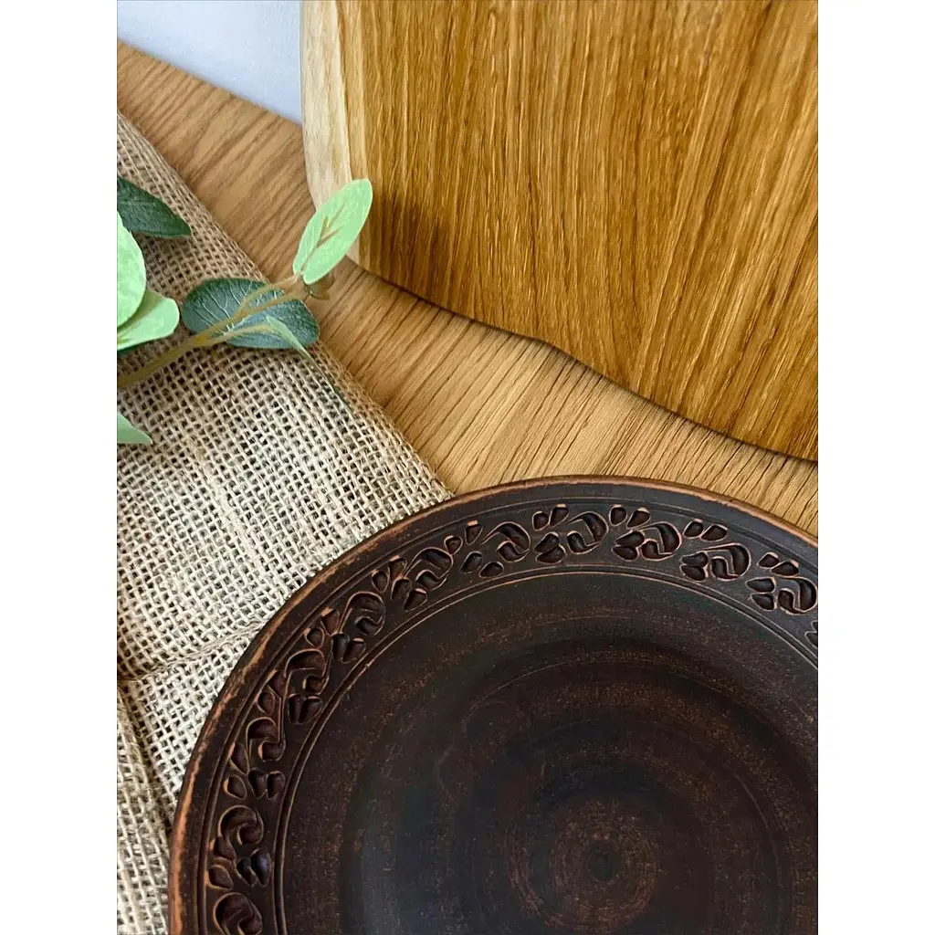 Тарілка 21 см керамічна (глиняна) різьблена Декор - фото 5