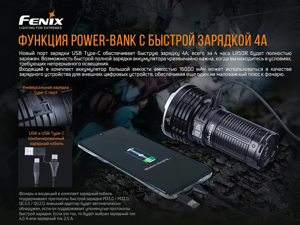 Фонарь ручной Fenix LR50R - фото 12