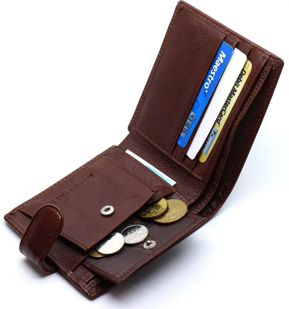 Чоловіче портмоне з натуральної шкіри ST Leather B104 коричневе 9,5 см - фото 4