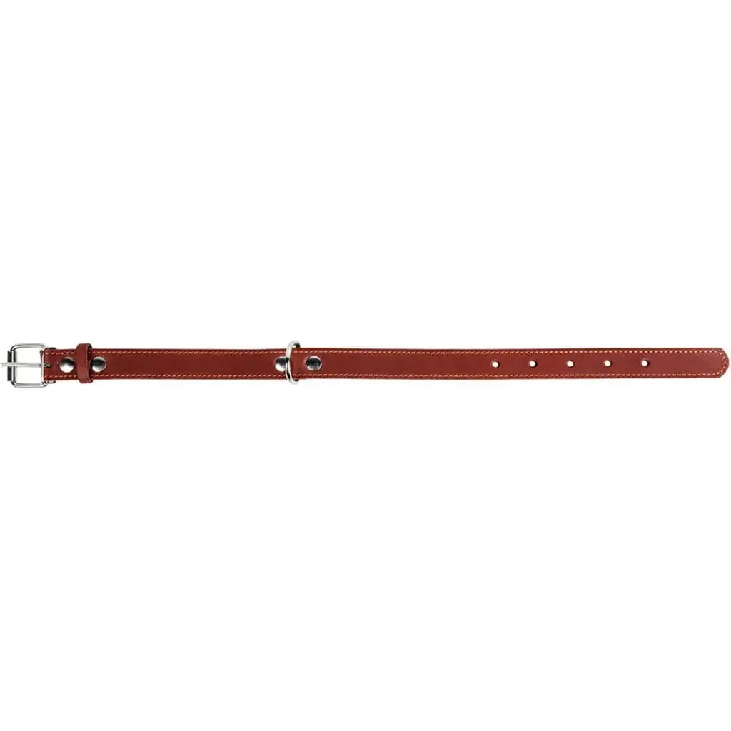 Нашийник одинарний Collar, шкіра, 38-50х2,5 см, коричневий - фото 4