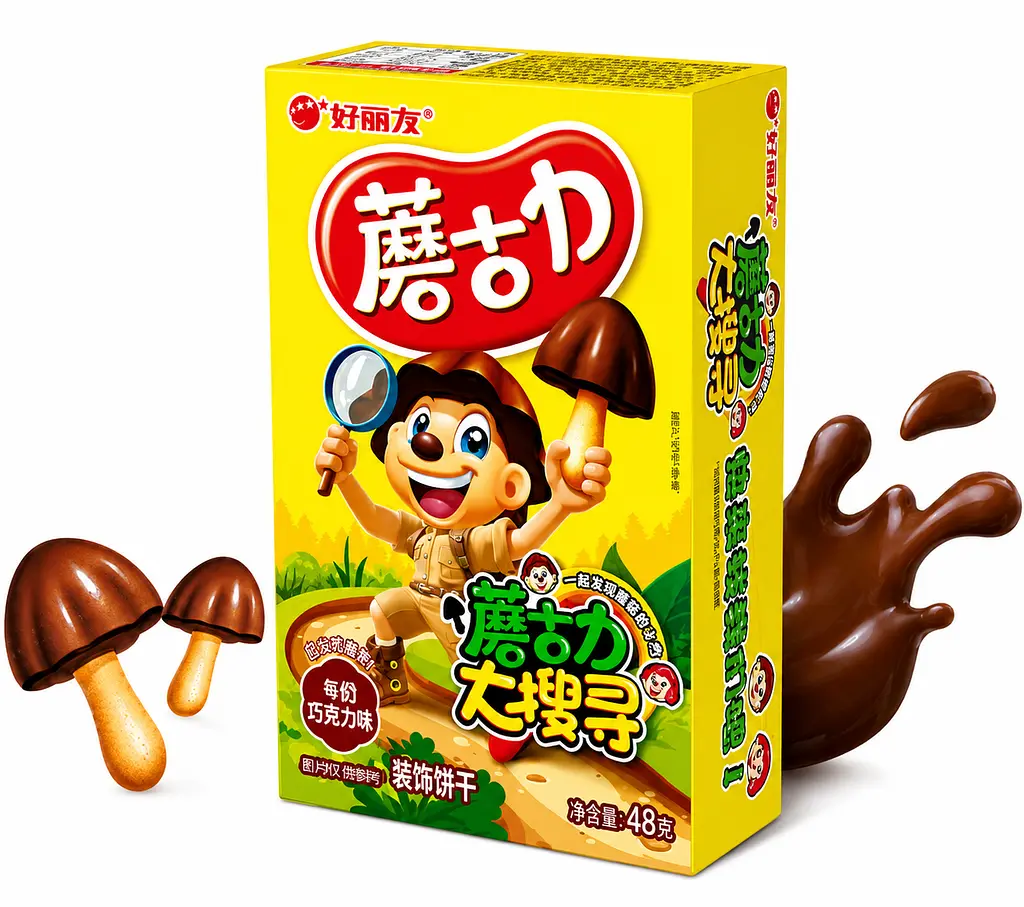 Печиво Orion Haoliyou Moguliki Choco Mushroom «Шоколадні грибочки» 48 г